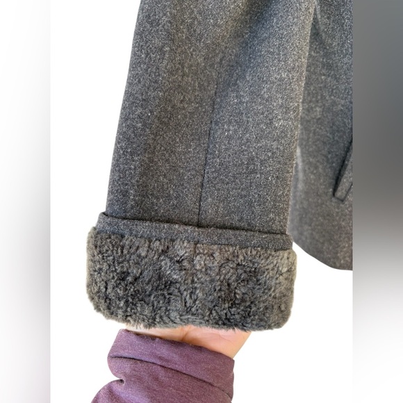 St. John's Bay Wool charcoal Gray Button Up Lined Heavy Coat womens Sz S used - Picture 3 of 10